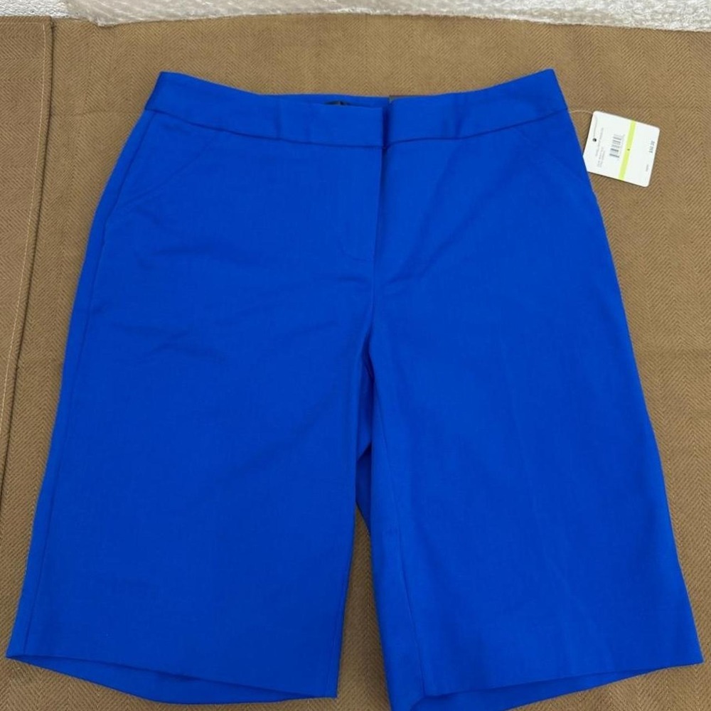 Rafaella Curvy Bermuda Shorts NWT Bright Blue Cobalt Trouser Shorts Sz 4